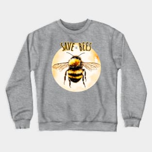 Save the Bees with Moon In Background Crewneck Sweatshirt